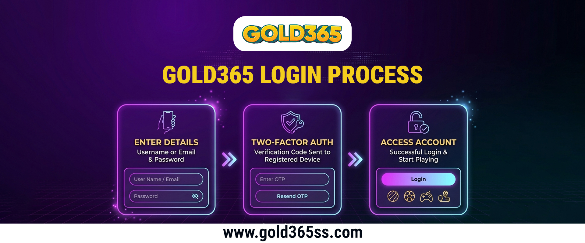Gold365 Login Process