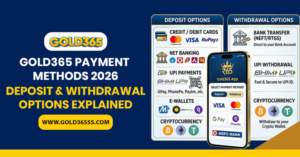 Gold365 payment methods guide with secure deposit and withdrawal