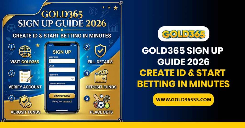 Gold365 sign up guide 2026 showing ID creation, login steps and secure betting access for new users in India.