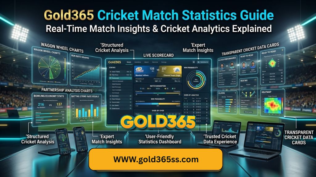 Gold365 cricket statistics guide showing live match analysis, player performance insights, and structured cricket understanding