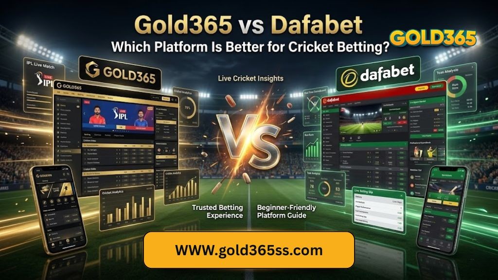 Gold365 vs Dafabet cricket betting comparison showing live match insights, secure access, and user-friendly platform features.