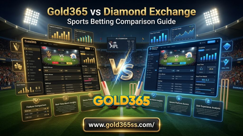 Gold365 vs Diamond Exchange comparison showing sports betting features, secure access, and user-friendly platform insights