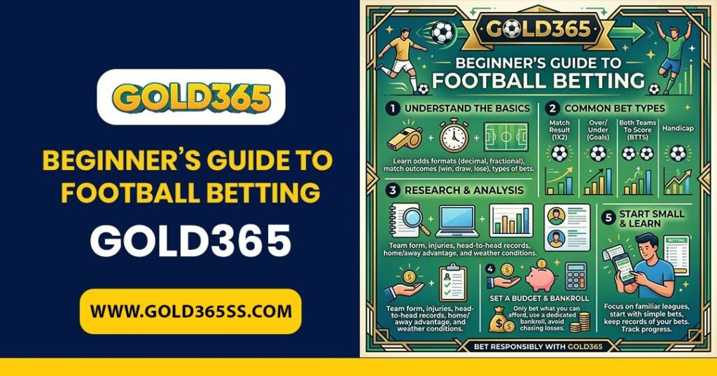 Beginner's Guide to Football Betting on Gold365 featuring secure access, match insights, football betting basics, and structured learning.