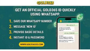 Step-by-step guide showing how users can get an official Gold365 betting ID quickly through WhatsApp support.